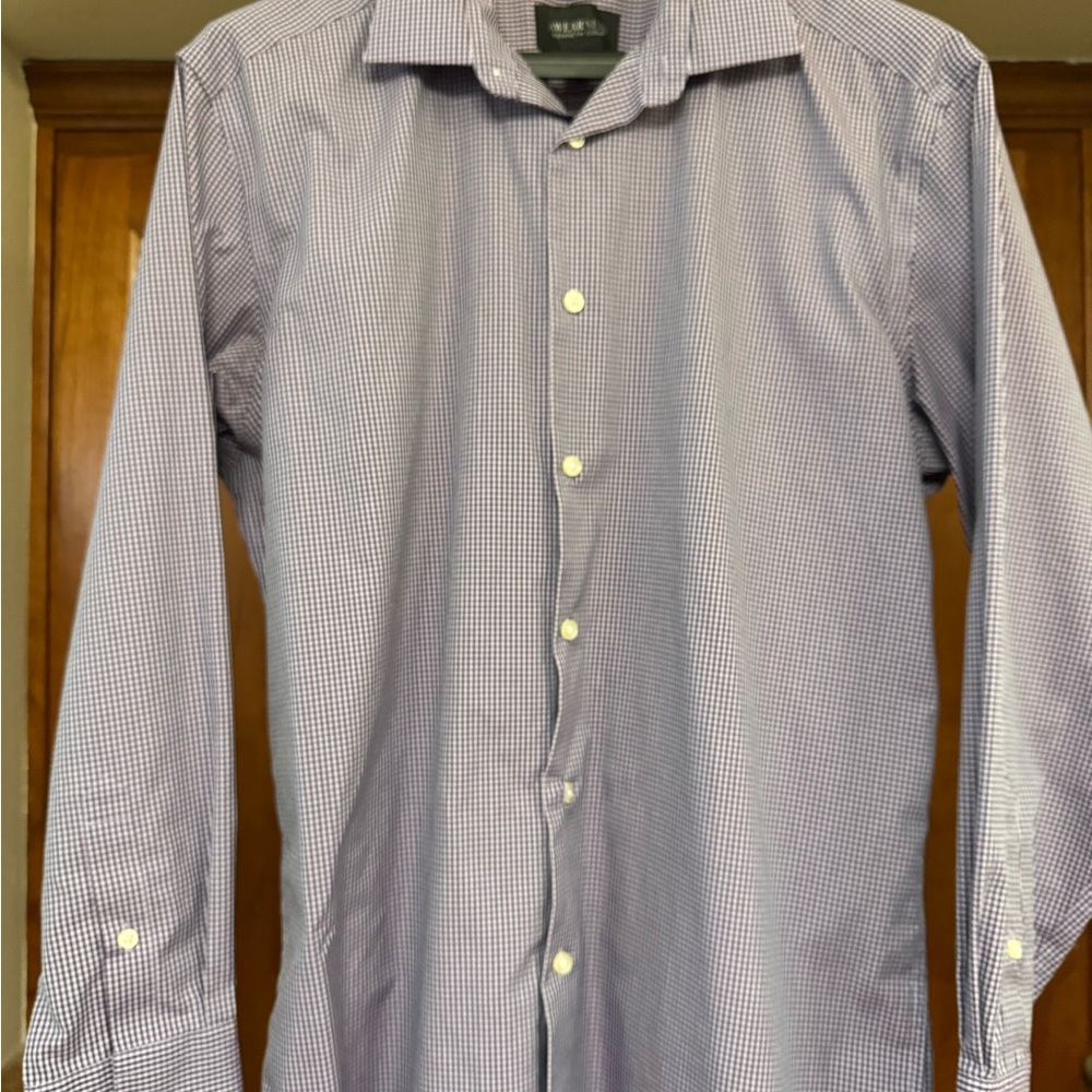 Kenneth Cole Lavender Micro-Check Dress Shirt